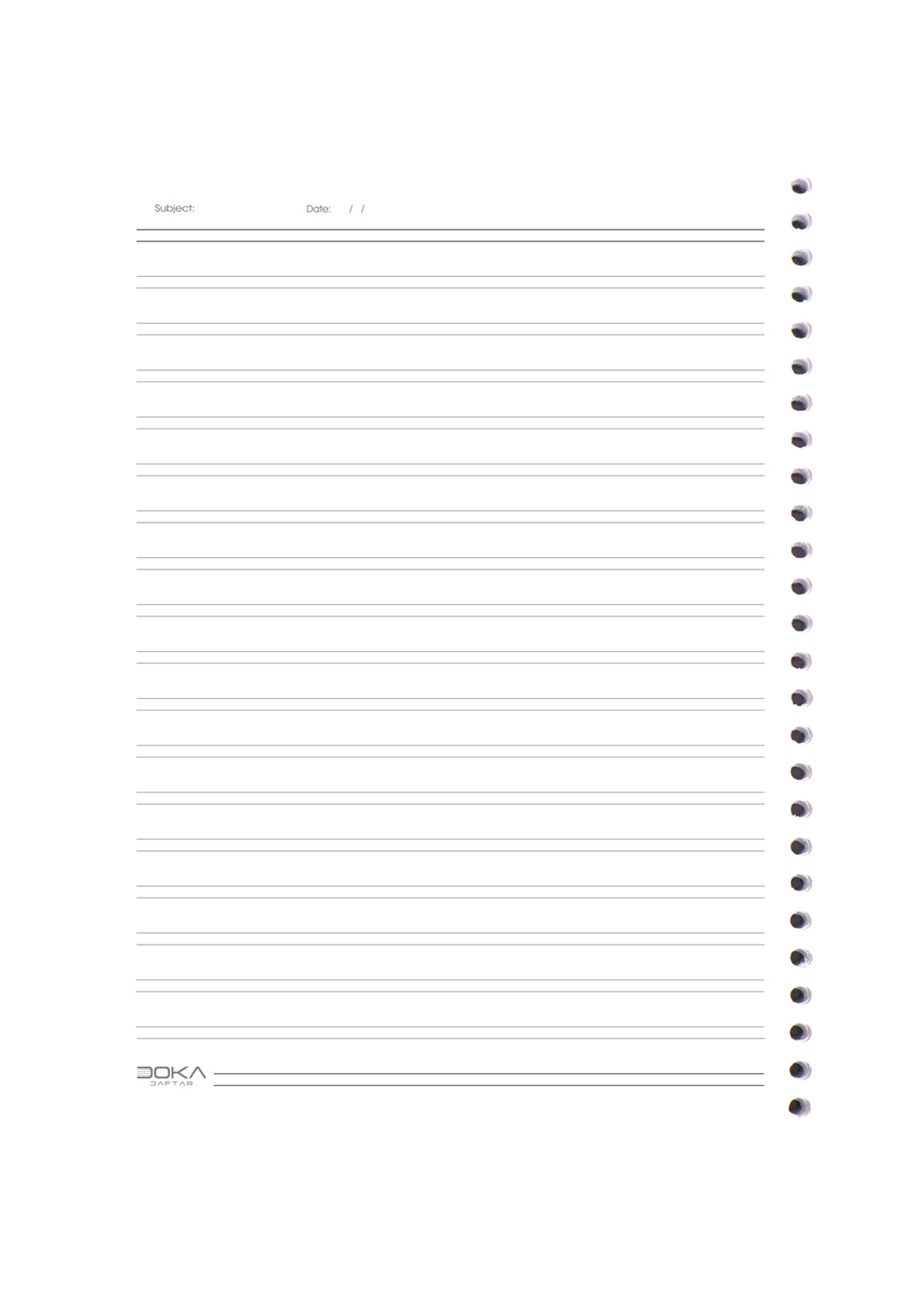 کاغذ کلاسور 26 حلقه دو خط